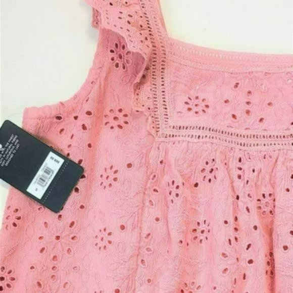 NWT Lucky Brand Embroidered Ruffle Button Down Tank Top - Picture 7 of 10